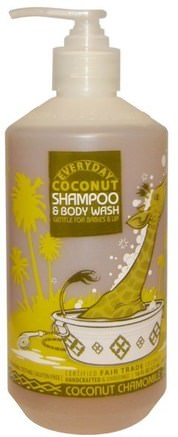 Shampoo & Body Wash, Gentle for Babies on Up, Coconut Chamomile, 16 fl oz (475 ml) by Everyday Coconut-Bad, Skönhet, Schampo, Barnschampo, Duschgel, Barn Kroppsvask, Barn Duschgel