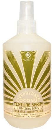 Texture Spray, For All Hair Types, Volumizing Sea Salt, 12 fl oz (354 ml) by Everyday Coconut-Bad, Skönhet, Hår Styling Gel