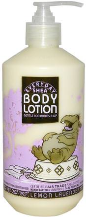 Body Lotion, Gentle for Babies on Up, Lemon-Lavender, 16 fl oz (475 ml) by Everyday Shea-Bad, Skönhet, Body Lotion, Baby Lotion