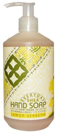 Hand Soap, Lemon Verbena, 12 fl oz (354 ml) by Everyday Shea-Bad, Skönhet, Argan Bad, Tvål