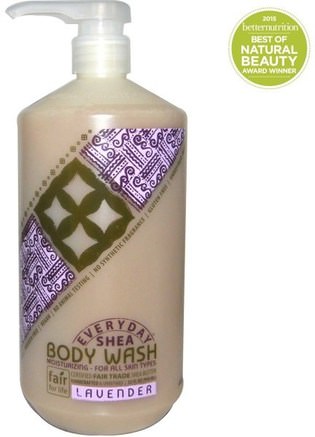 Moisturizing Body Wash, Lavender, 32 fl oz (950 ml) by Everyday Shea-Bad, Skönhet, Duschgel