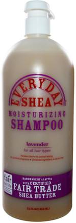 Moisturizing Shampoo, Lavender, 32 fl oz (950 ml) by Everyday Shea-Bad, Skönhet, Hår, Hårbotten, Schampo, Balsam