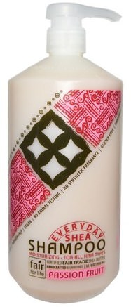 Moisturizing Shampoo, Passion Fruit, 32 fl oz (950 ml) by Everyday Shea-Bad, Skönhet, Hår, Hårbotten, Schampo, Balsam