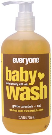 Baby Wash, Gentle Calendula + Oat, 12.75 fl oz (377 ml) by Everyone-Barns Hälsa, Barnbad, Duschgel, Barn Kroppsvask, Barn Duschgel