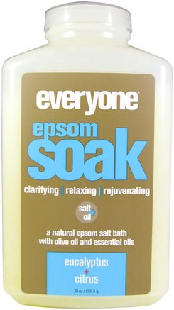 Epsom Soak, Eucalyptus + Citrus, 30 oz (850.5 g) by Everyone-Bad, Skönhet, Badsalter