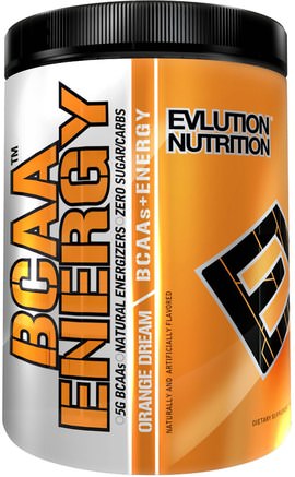 BCAA Energy, Orange Dream, 10.01 oz (285 g) by EVLution Nutrition-Kosttillskott, Aminosyror, Bcaa (Förgrenad Kedja Aminosyra), Sport, Muskel