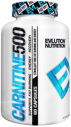 Carnitine 500, 60 Capsules by EVLution Nutrition-Kosttillskott, Aminosyror, L Karnitin