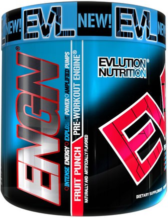 ENGN Pre-Workout, Fruit Punch, 9.1 oz (258 g) by EVLution Nutrition-Sport, Träning, Muskel
