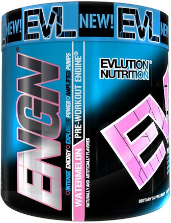 ENGN Pre-Workout, Watermelon, 7.9 oz (252 g) by EVLution Nutrition-Sport, Träning, Muskel