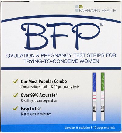 BFP, Ovulation & Pregnancy Test Strips For Trying-To-Conceive Women, 40 Ovulation & 10 Pregnancy Tests by Fairhaven Health-Hälsa, Kvinnor