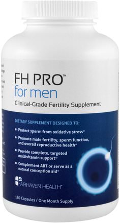 FH Pro for Men, Clinical Grade Fertility Supplement, 180 Capsules by Fairhaven Health-Hälsa, Män