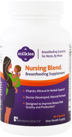 Milkies, Nursing Blend Breastfeeding Supplement, 90 Veggie Caps by Fairhaven Health-Barns Hälsa, Barnfodring, Amning, Barnmat