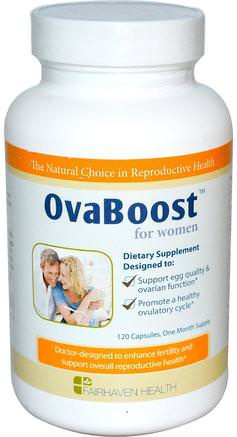 OvaBoost for Women, 120 Veggie Caps by Fairhaven Health-Kosttillskott, Melatonin, Kvinnor