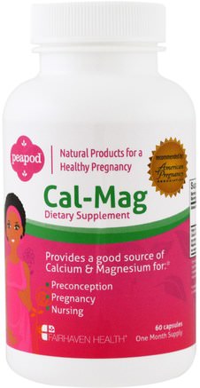 Peapod, Cal-Mag, 60 Capsules by Fairhaven Health-Kosttillskott, Mineraler, Kalcium Och Magnesium, Hälsa, Kvinnor