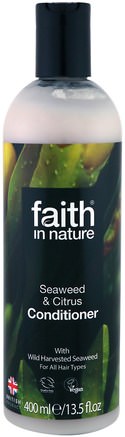 Conditioner, For All Hair Types, Seaweed & Citrus, 13.5 fl oz (400 ml) by Faith in Nature-Bad, Skönhet, Hår, Hårbotten, Balsam