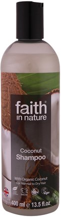 Shampoo, For Normal to Dry Hair, Coconut, 13.5 fl oz (400 ml) by Faith in Nature-Bad, Skönhet, Hår, Hårbotten