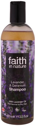 Shampoo, For Normal to Dry Hair, Lavender & Geranium, 13.5 fl oz (400 ml) by Faith in Nature-Bad, Skönhet, Hår, Hårbotten