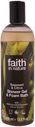 Shower Gel & Foam Bath, Seaweed & Citrus, 13.5 fl oz (400 ml) by Faith in Nature-Bad, Skönhet, Duschgel