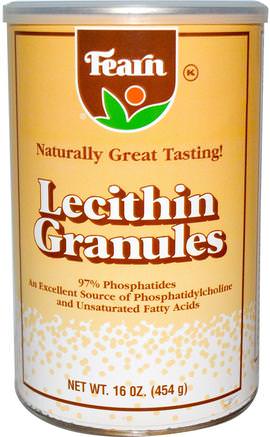Lecithin Granules, 16 oz (454 g) by Fearn Natural Food-Kosttillskott, Lecitin