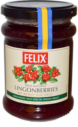 Wild Natural Lingonberries, 10 oz (283 g) by Felix-Mat, Förband Och Kryddor, Lingonberry Lingonberries