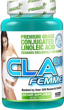 CLA80, 1.000 mg, 60 Softgels by FEMME-Viktminskning, Kost, Cla (Konjugerad Linolsyra), Cla, Sport, Kvinnors Sportprodukter