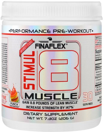 Stimul8 Muscle, Punch, 7.30 oz (206 g) by Finaflex-Hälsa, Energi, Sport, Träning