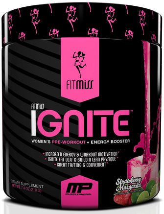 Ignite, Strawberry Margarita, 8.46 oz (240 g) by FitMiss-Sport, Kvinnors Sportprodukter, Träning