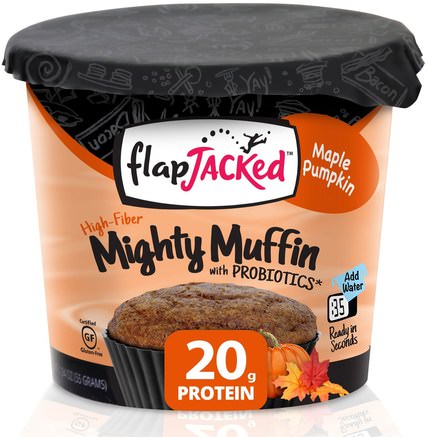 Mighty Muffin, with Probiotics, Maple Pumpkin, 1.94 oz (55 g) by FlapJacked-Mäktiga Muffins