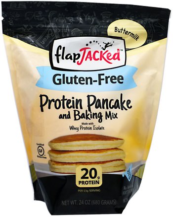 Protein Pancake and Baking Mix, Gluten-Free Buttermilk, 24 oz (680 g) by FlapJacked-Kosttillskott, Proteinpannkakor Och Bakblandning, Mat, Mjöl Och Blandningar