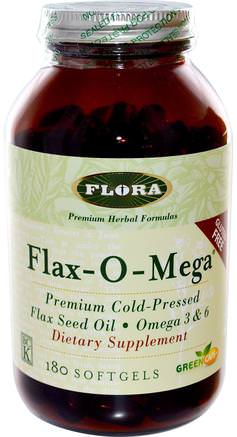 Flax-O-Mega, 180 Softgels by Flora-Kosttillskott, Efa Omega 3 6 9 (Epa Dha)