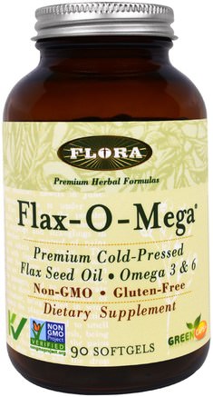 Flax-O-Mega, 90 Softgels by Flora-Kosttillskott, Efa Omega 3 6 9 (Epa Dha), Fiskolja, Linfrö