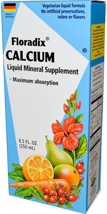 Floradix, Calcium, Liquid Mineral Supplement, 8.5 fl oz (250 ml) by Flora-Kosttillskott, Mineraler, Kalcium, Flytande Kalcium, Flora Floradix
