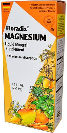 Floradix, Magnesium, Liquid Mineral Supplement, 8.5 fl oz (250 ml) by Flora-Kosttillskott, Mineraler, Magnesium, Flytande Magnesium, Flora Floradix