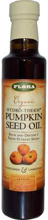 Organic Hydro-Therm Pumpkin Seed Oil, 8.5 fl oz (250 ml) by Flora-Kosttillskott, Efa Omega 3 6 9 (Epa Dha), Pumpa Fröolja