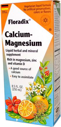 Salus-Haus, Floradix Calcium - Magnesium with Zinc and Vitamin D, 8.5 fl oz (250 ml) by Flora-Kosttillskott, Mineraler, Kalcium, Flytande Kalcium, Flytande Magnesium