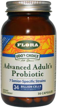 Udos Choice, Advanced Adults Probiotic, 30 Capsules by Flora-Kosttillskott, Probiotika