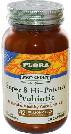 Udos Choice, Super 8 Hi-Potency Probiotic, 30 Capsules by Flora-Kosttillskott, Probiotika, Iskylda Produkter