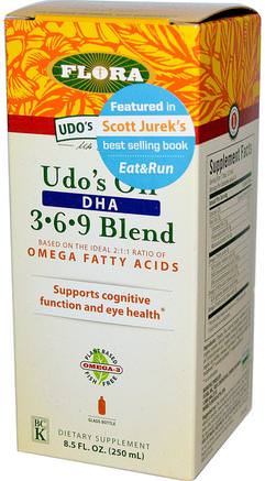 Udos Choice, Udos Oil, DHA 3 6 9 Blend, 8.5 fl oz (250 ml) by Flora-Kosttillskott, Efa Omega 3 6 9 (Epa Dha), Dha, Flora Utos Oljor
