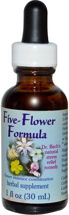 Five-Flower Formula, Flower Essence Combination, 1 fl oz (30 ml) by Flower Essence Services-Sverige