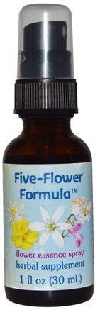 Five-Flower Formula, Flower Essence Spray, 1 fl oz (30 ml) by Flower Essence Services-Sverige