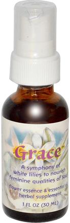 Grace, Flower Essence & Essential Oil, 1 fl oz (30 ml) by Flower Essence Services-Sverige