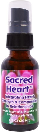 Sacred Heart, Flower Essence & Essential Oil, 1 fl oz (30 ml) by Flower Essence Services-Sverige