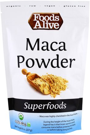 Superfoods, Maca Powder, 8 oz (227 g) by Foods Alive-Kosttillskott, Adaptogen, Superfoods