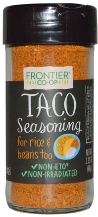 Taco Seasoning, 2.33 oz (66 g) by Frontier Natural Products-Mat, Kryddor Och Kryddor