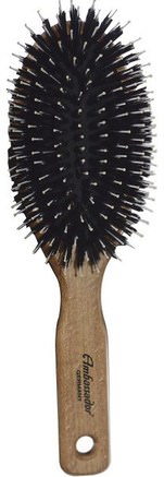 Ambassador Hairbrushes, Oval, Oak Handle, 1 Brush by Fuchs Brushes-Bad, Skönhet, Hårborstar, Hår, Hårbotten