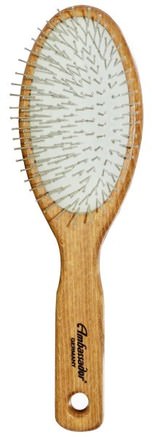Ambassador Hairbrushes, Wooden, Large, Oval/Steel Pins, 1 Hair Brush by Fuchs Brushes-Bad, Skönhet, Hårborstar, Hår, Hårbotten