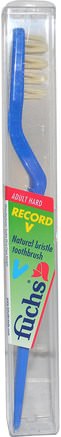 Record V, Natural Bristle Toothbrush, Adult Hard, 1 Toothbrush by Fuchs Brushes-Bad, Skönhet, Oral Tandvård, Tandborstar