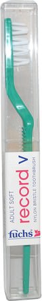 Record V, Nylon Bristle Toothbrush, Adult Soft, Fuscia, 1 Toothbrush by Fuchs Brushes-Bad, Skönhet, Oral Tandvård, Tandborstar