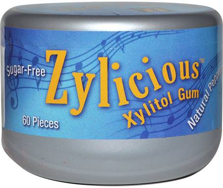 Zylicious Xylitol Gum, Natural Peppermint Flavor, 60 Pieces by Fun Fresh Foods-Bad, Skönhet, Oral Tandvård, Tandvårdsmynt, Tuggummi, Xylitolgummi Godis