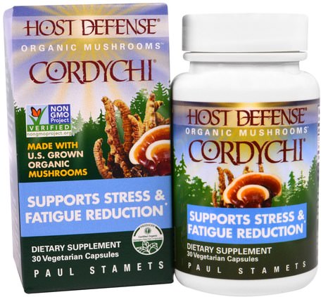 Host Defense, Cordychi, Supports Stress & Fatigue Reduction, 30 Veggie Caps by Fungi Perfecti-Hälsa, Anti Stress Stämning Stöd